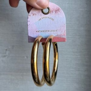 Antropologie 14K gold plated hoops